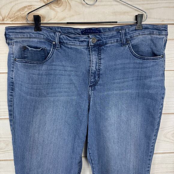 Bandolino Mandie Medium Wash Straight Leg Jeans Plus Size 20W Short - Picture 2 of 10